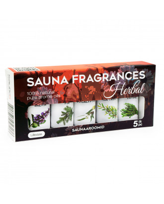 Sauflex Sauna ätherisches Öl Kollektion 5x15ml, Herbal SAUNA-AROMEN UND KÖRPERPFLEGE
