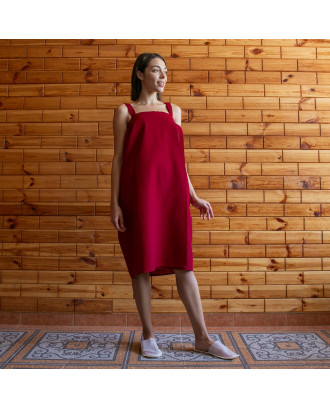 Sauna Damen Waffeltuch (Kilt) 75X150cm Rot