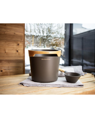 Saunazubehör – Harvia Helmi Eimer und Schöpfkelle, Dunkelbraun SAUNA-ZUBEHÖR