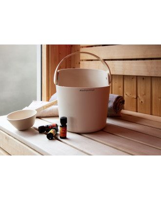 Saunazubehör – Harvia Helmi Eimer und Schöpfkelle, Elfenbein SAUNA-ZUBEHÖR
