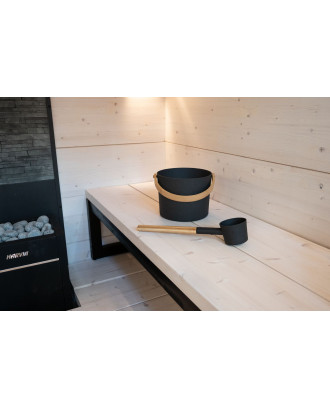 Saunazubehör – Harvia Eimer und Schöpfkelle, Schwarz SAUNA-ZUBEHÖR