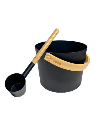 Saunazubehör – Harvia Eimer und Schöpfkelle, Schwarz SAUNA-ZUBEHÖR