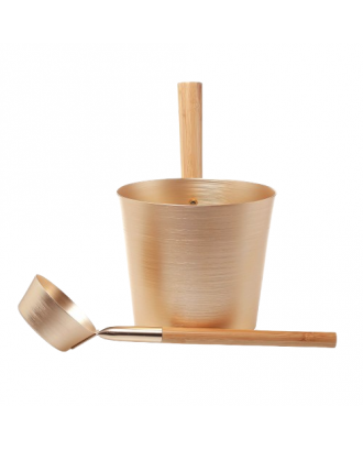 Schwarzer Stahleimer 4,5 l und Schöpfkelle 42 cm SAUNA-ZUBEHÖR