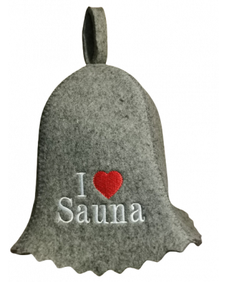 Saunahut - I Love Sauna , 100% Wolle