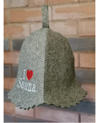 Saunahut - I Love Sauna , 100% Wolle SAUNA-ZUBEHÖR