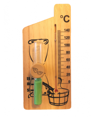 Thermometer mit Sanduhr für die Sauna SAUNA-ZUBEHÖR