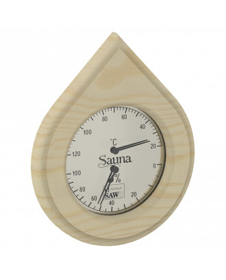 SAWO Thermometer - Hygrometer 251-THP, Tropfen, Kiefer SAUNA-ZUBEHÖR