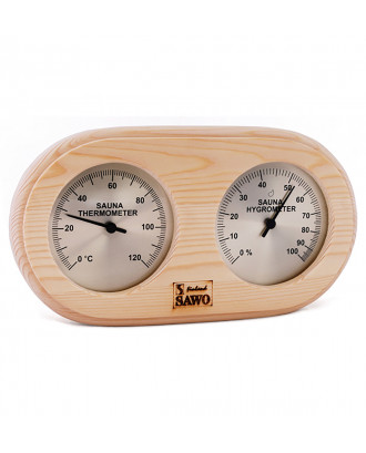 SAWO Thermometer - Hygrometer 222-THP Kiefer SAUNA-ZUBEHÖR