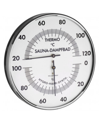 Analoges Sauna-Thermo-Hygrometer mit Metallring Dostmann TFA 40.1032