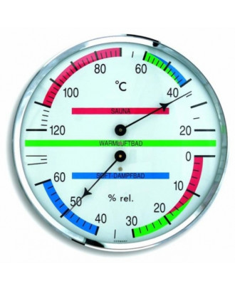 Analoges Sauna-Thermo-Hygrometer mit Metallring Dostmann TFA 40.1013 SAUNA-ZUBEHÖR