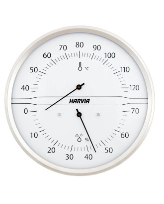 Thermometer - Hygrometer Harvia, Stahl, Weiß SAUNA-ZUBEHÖR