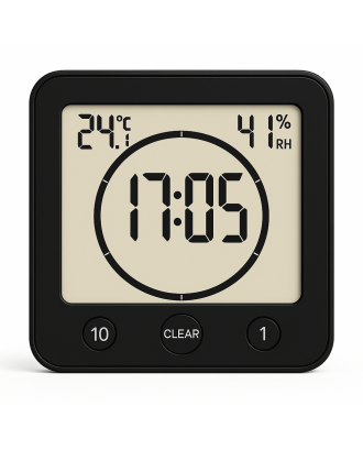 SAUFLEX 3-in-1 Multifunktions-Timer, Thermometer und Hygrometer, Schwarz SAUNA-ZUBEHÖR