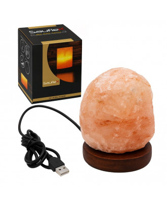 SAUFLEX Himalaya-Salzlampe, natürliche Form, 1–2 kg, USB SAUNA-ZUBEHÖR