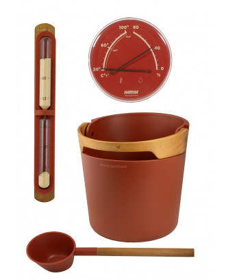 Saunazubehör-Set HARVIA HELMI SA010R, Terracota SAUNA-ZUBEHÖR