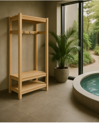 Garderobenständer S für den Vorraum der Sauna, Erle SAUNA-ZUBEHÖR