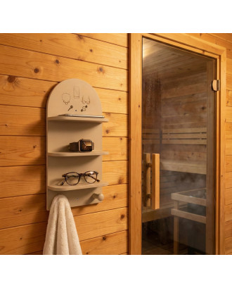 Regalorganizer für den Saunavorraum, Birkensperrholz SAUNA-ZUBEHÖR