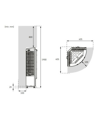 Elektrischer Saunaofen Harvia Cilindro Corner XE, 6,8 kW, mit Xenio-Steuereinheit ELEKTRISCHE SAUNAHEIZUNG
