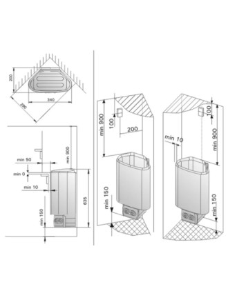 Elektrischer Saunaofen Harvia Delta D23, 2,3 kW, Schwarz, ohne Steuereinheit ELEKTRISCHE SAUNAHEIZUNG