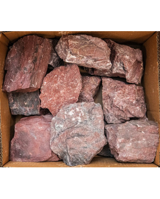 Saunasteine SAUFLEX – Roter Jaspis, 15 kg, 10–15 cm, zerkleinert SAUNA STEINE