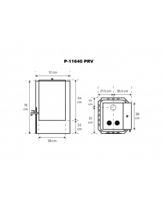 Saunaofen Skamet – P-11640 PRV, Warmwasserbereiter - Rechts, mit Glas HOLZBRENNENDE SAUNAÖFEN