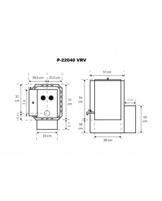 Saunaofen Skamet – P-22040 VRV, Warmwasserbereiter – mit Glas HOLZBRENNENDE SAUNAÖFEN