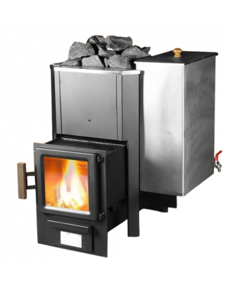 Saunaofen Skamet – P-22040 PRV, Warmwasserbereiter - Rechts, mit Glas HOLZBRENNENDE SAUNAÖFEN