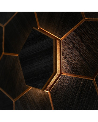 Dekoratives Element Royal Black Thermo, Abachi, LED SAUNA- UND HAMMAM-BELEUCHTUNG