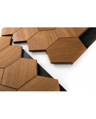 Dekorative Holzpaneele Hexa XL Thermo, Abachi SAUNA HOLZ
