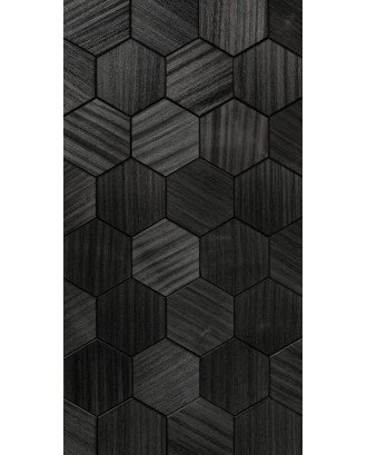 Dekorative Holzpaneele Hexa XL Schwarz, Abachi SAUNA HOLZ