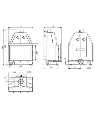 Kamineinsatz Ecokamin Alfa 700-150 12 kW KAMINE