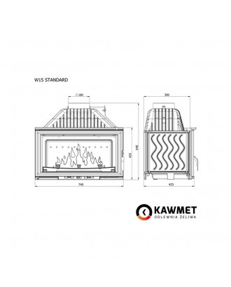 Kamineinsatz KAWMET W15 13,5 kW ECO KAMINE