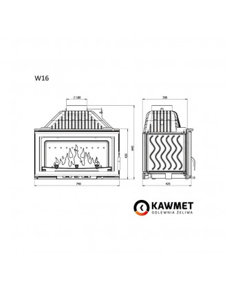 Kamineinsatz KAWMET W16 13,5 kW KAMINE