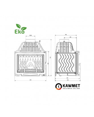 Kamineinsatz KAWMET W17 16kW Panorama KAMINE