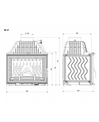 Kamineinsatz KAWMET W17 DECOR 16,1kw KAMINE